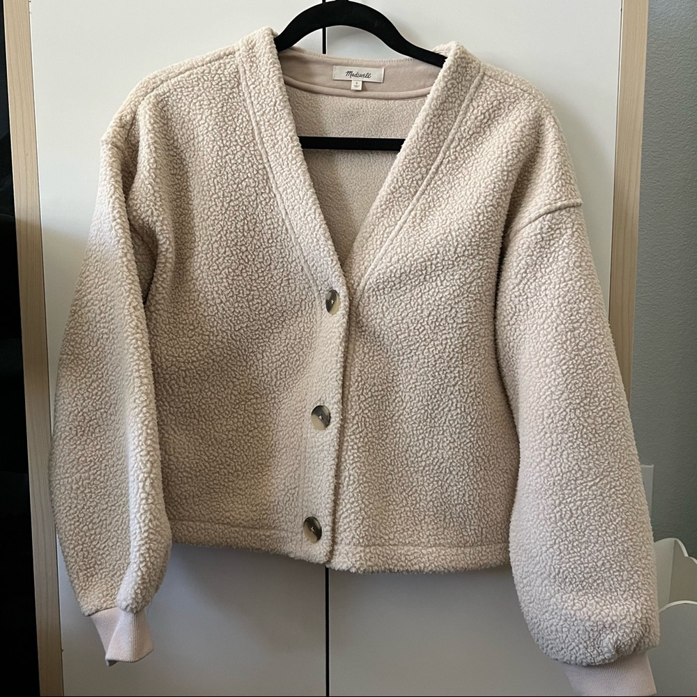 NWOT Madewell fleece crop cardigan